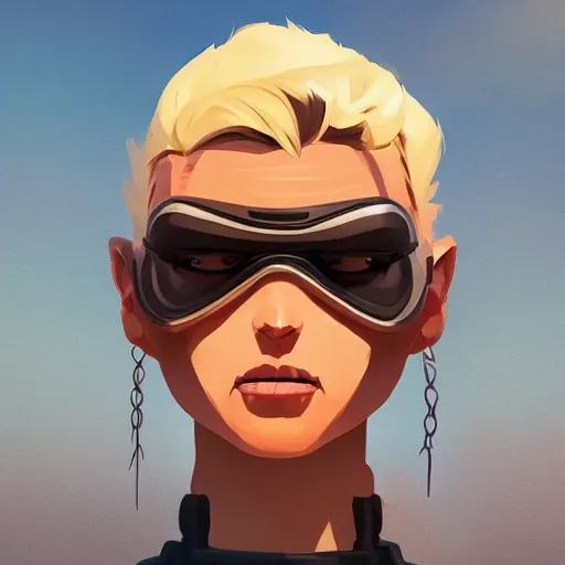 Image similar to face icon stylized minimalist mad max, loftis, cory behance hd by jesper ejsing, by rhads, makoto shinkai and lois van baarle, ilya kuvshinov, rossdraws global illumination