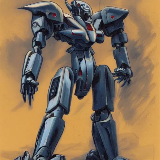 Image similar to combat mecha in the style of frank franzetta and zaha hadid