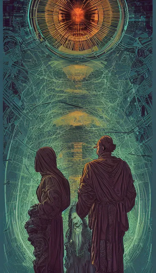 Image similar to The prophecy of the elders, futurism, da vinci, Dan Mumford, Josan Gonzalez