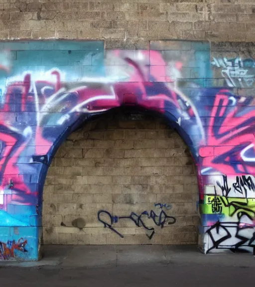 Image similar to arc of triumph full of graffiti