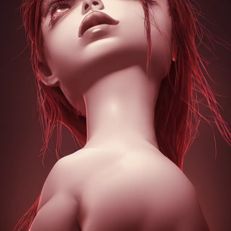 Image similar to a beautiful Cotton Mill Girl, symmetrical, perfect body and face, anatomically accurate. centered, dramatic angle, ornate, details, smooth, sharp focus, illustration, realistic, cinematic, artstation, award winning, rgb , unreal engine, octane render, cinematic light, macro, depth of field, blur, red light and clouds from the back, highly detailed epic cinematic concept art CG render made in Maya, Blender and Photoshop, octane render, excellent composition, dynamic dramatic cinematic lighting, aesthetic, very inspirational, arthouse by Henri Cartier Bresson