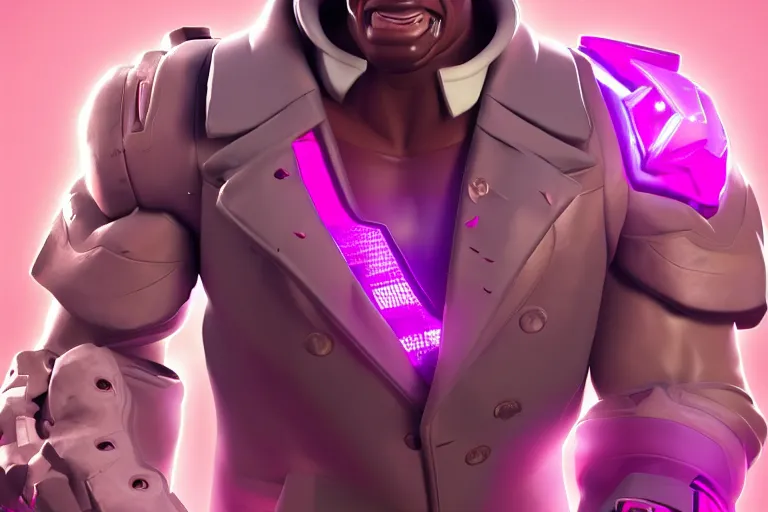 Image similar to doomfist, pink blazer, overwatch game, digital art, high detailed, unreal engine, artstation, 3 d render