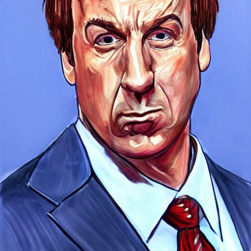 Prompt: very detailed painting of saul goodman