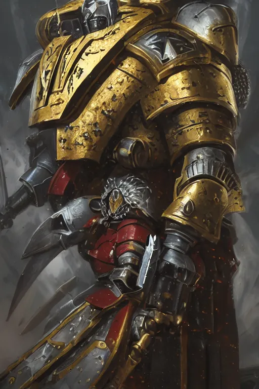 Image similar to armor portrait heros warhammer 4 0 k horus heresy fanart - the primarchs emperor by johannes helgeson animated with vfx concept artist & illustrator global illumination ray tracing hdr fanart arstation zbrush central hardmesh 8 k octane renderer comics stylized