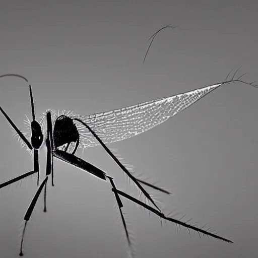 Prompt: mosquito in electron micrograph