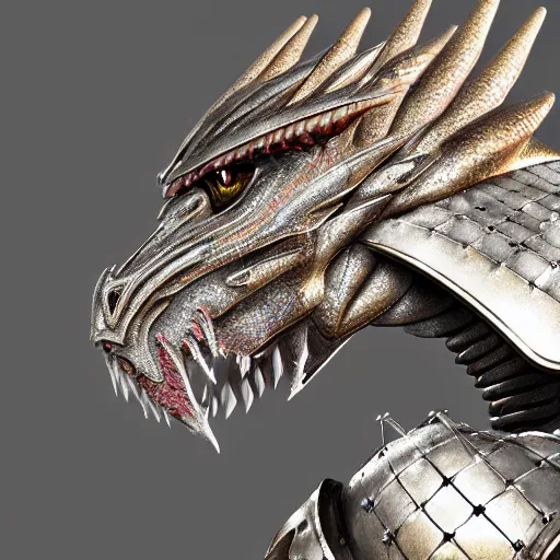 Image similar to stunning close shot of a beautiful female knight, but as an anthropomorphic female dragon, well designed perfect cute female robot dragon head with slick LED eyes, well armored, sharp claws, HD octane render, fantasy, furry art, dragon art, Artstation, Deviantart, Furaffinity