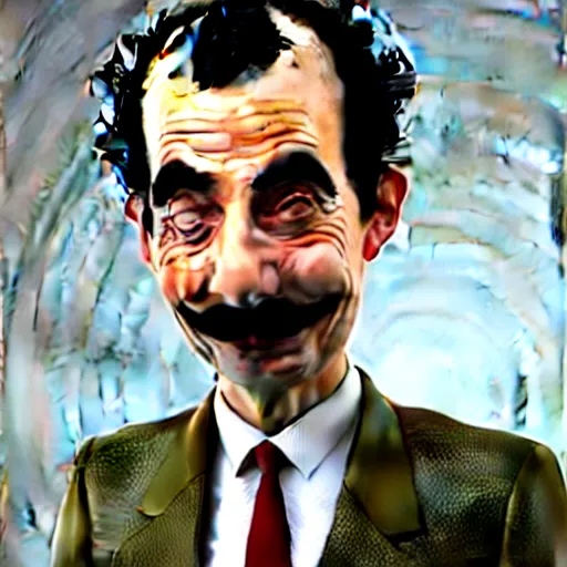 Image similar to borat meets mr bean, ultra realistic, realistic faces