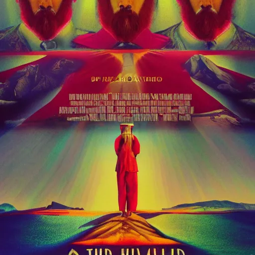 Image similar to movie poster for the holy mountain 4 k photorealism