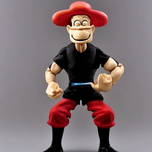 Prompt: popeye action figure,