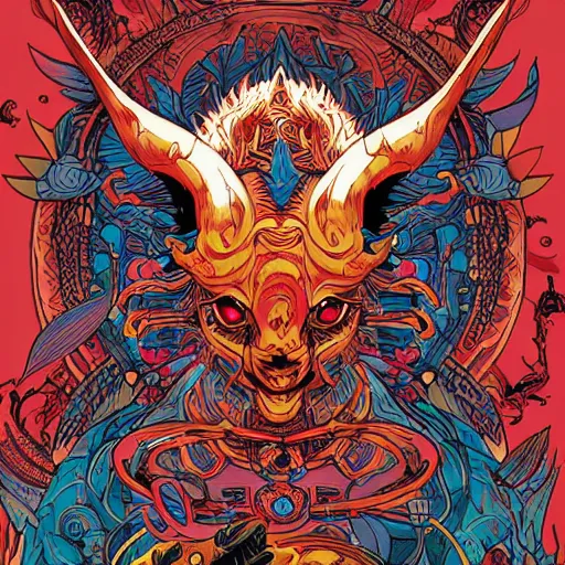 Image similar to Asura by James Jean and dan mumford and strongstufftom