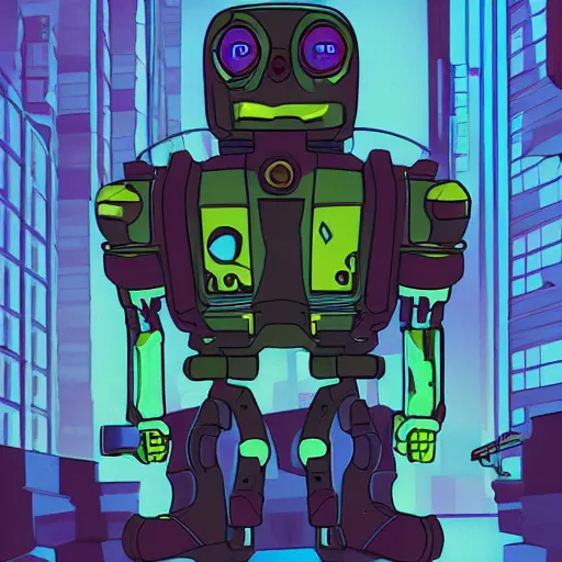 Image similar to cyberpunk robotic spongebob, sharp lines, digital, artstation, colored in