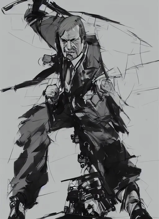 Prompt: saul goodman, yoji shinkawa