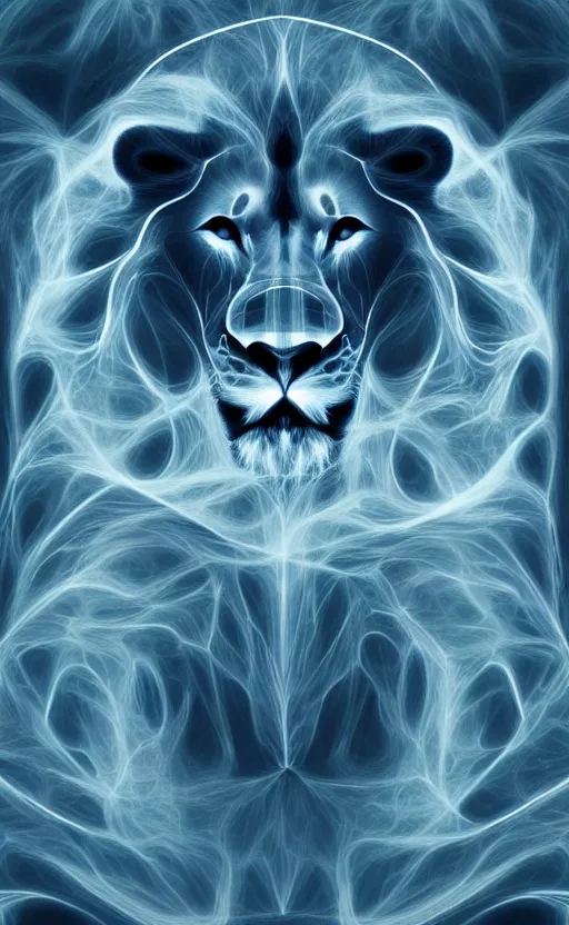 Image similar to lion made of Fractal flame,