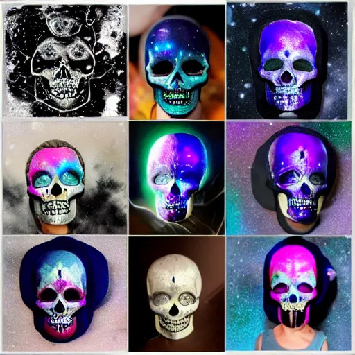 Image similar to galaxy skull gothic mask