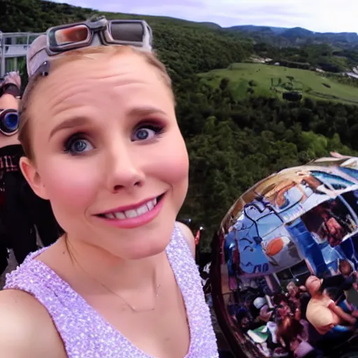 Image similar to gopro footage, first person view of my date with kristen bell