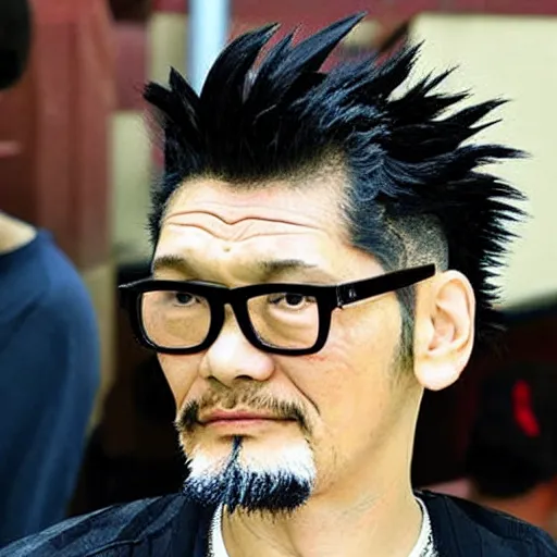 Prompt: Hideaki Anno mohawk hairstyle, sunglasses