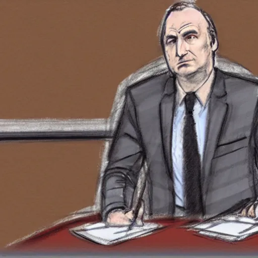 Image similar to court sketch of bob odenkirk testifying