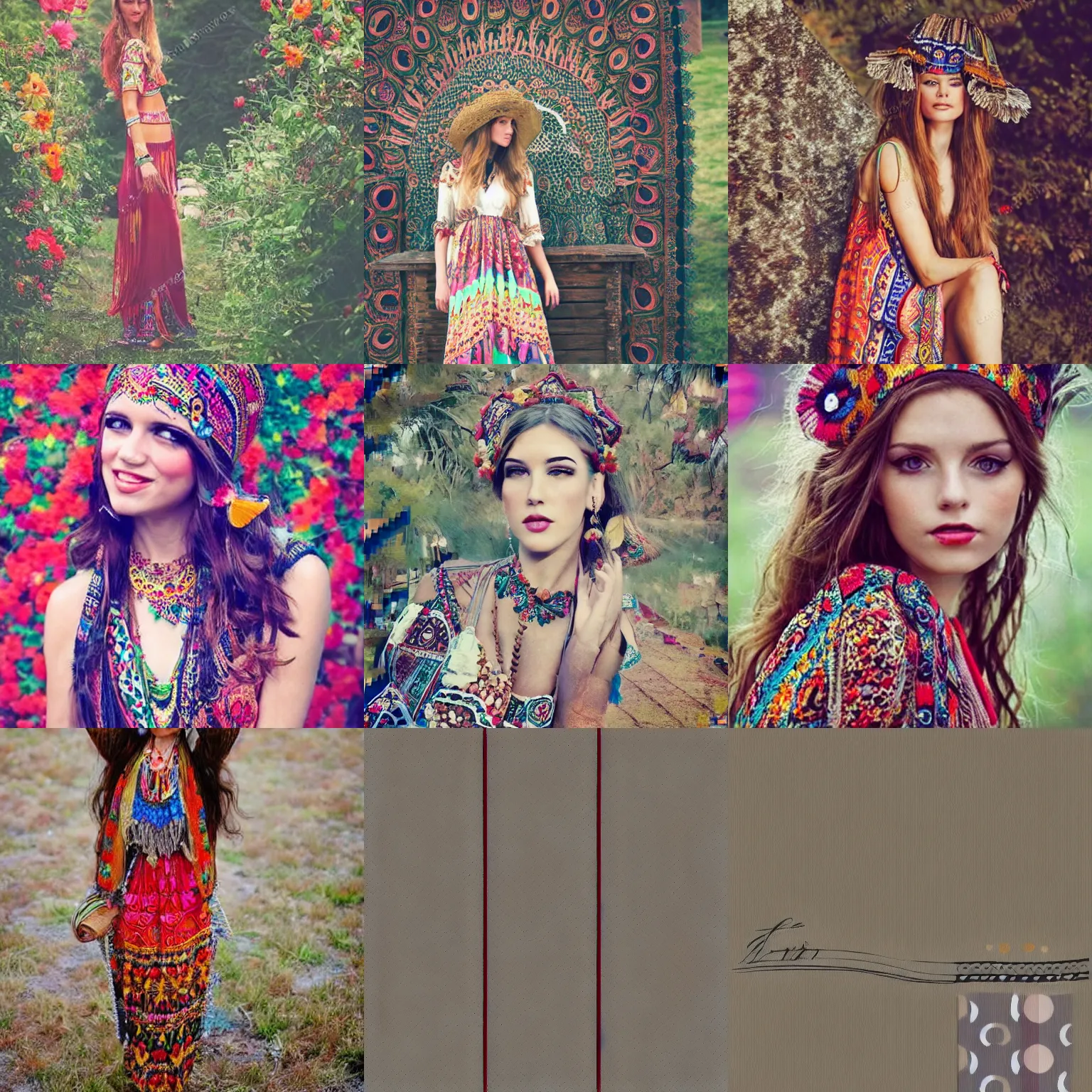 Image similar to pretty girl in bohemian style