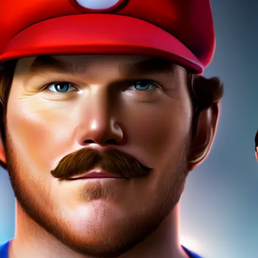 Prompt: a film still portrait of chris pratt dressed up as mario with the face and body of chris pratt in real life as a real person, grotesque, disturbing, disgusting, realistic hyperrealistic 4 k resolution 8 k resolution highly detailed very detailed extremely detailed hd quality detailed face very detailed face extremely detailed face trending on artstation, modern portrait, modern photograph, film still