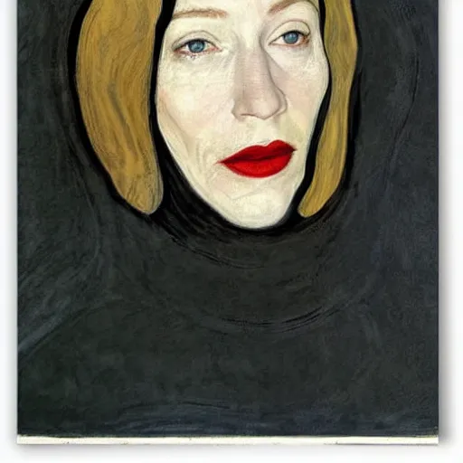 Image similar to portrait of cate blanchett by hilma af klint, highly detailed