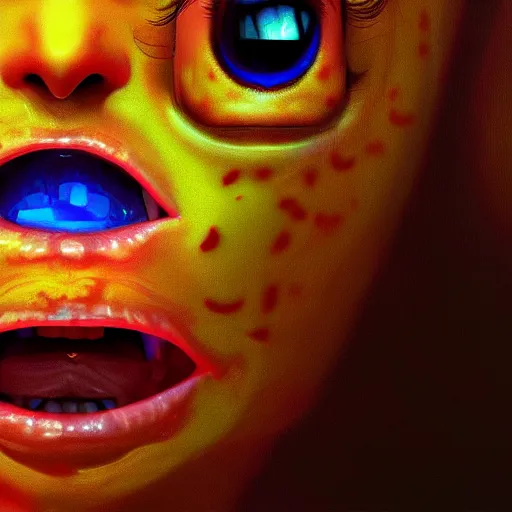 Prompt: photorealistic scared emoji. hyperdetailed photorealism, 1 0 8 megapixels, amazing depth, glowing rich colors, powerful imagery, psychedelic overtones, 3 d finalrender, 3 d shading, cinematic lighting, artstation concept art