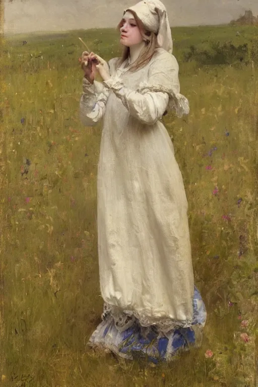 Image similar to Richard Schmid and Jeremy Lipking full length portrait painting of a young beautiful medieval jester woman