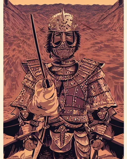 Image similar to ultrareallistic illustration of barbaric spanish conquistador, symmetrical, by yoichi hatakenaka, studio ghibli and dan mumford