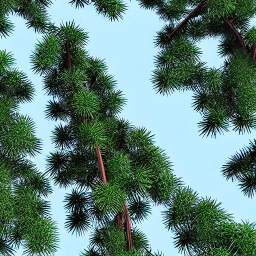 Image similar to “ hd photograph of a 3 d pine tree made of digital pixels ”