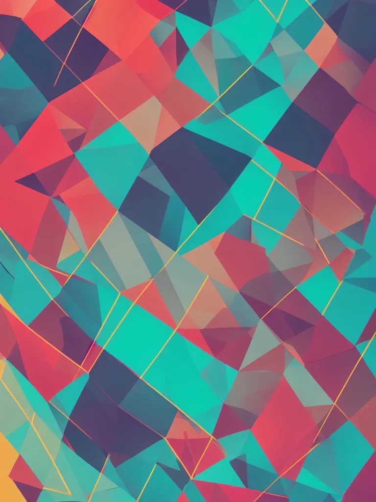 Prompt: stunning minimalist abstract hd phone wallpaper, cyberpunk color palette, geometric, trending on behance, award-winning wallpaper