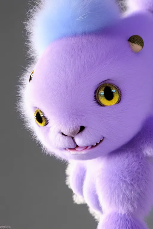 Image similar to high quality 3 d render hyperrealist very cute multipastel dotted fluffy! tarantula cat hybrid with detailed fluffy wings!!, vray smooth, in the style of detective pikachu, hannah yata charlie immer, dramatic blue light, low angle, uhd 8 k, sharp focus