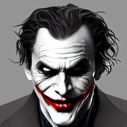 Prompt: the joker as batman, digital painting, amazing detail, artstation, cgsociety