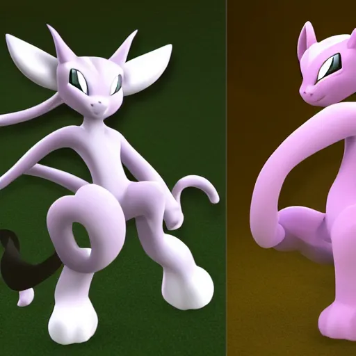 Image similar to mewtwo and mew