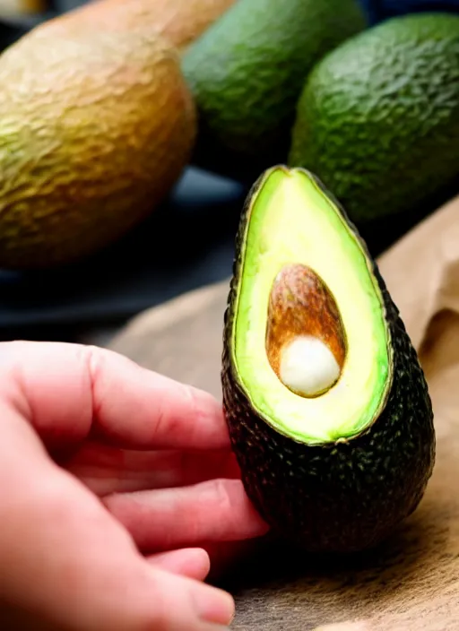 Image similar to photo avocado on a hand soft focus