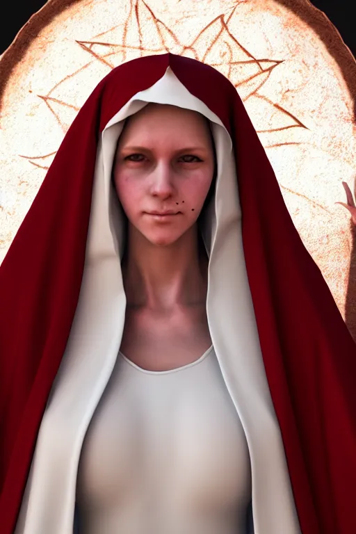 Prompt: a highly detailed and realistic photo of the virgin mary cosplay on a satansite collection, artstation, 4 k, correctly anatomy, good light