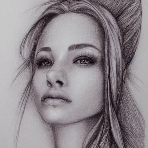 Image similar to detailed portrait of a beautiful mermaid, pencil sketch,