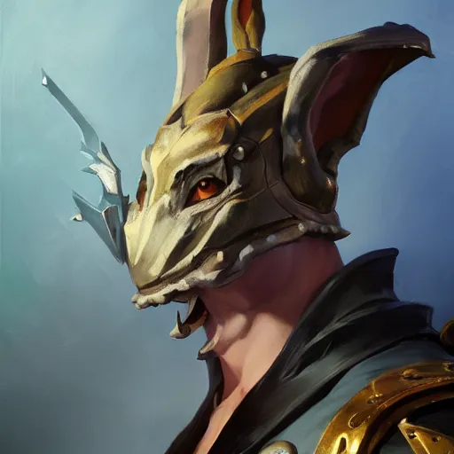 Image similar to greg manchess portrait painting of armored march hare from alice in wonderland as league of legends character splash art, medium shot, asymmetrical, profile picture, organic painting, sunny day, matte painting, bold shapes, hard edges, street art, trending on artstation, by huang guangjian, gil elvgren, ruan jia, randy vargas, greg rutkowski