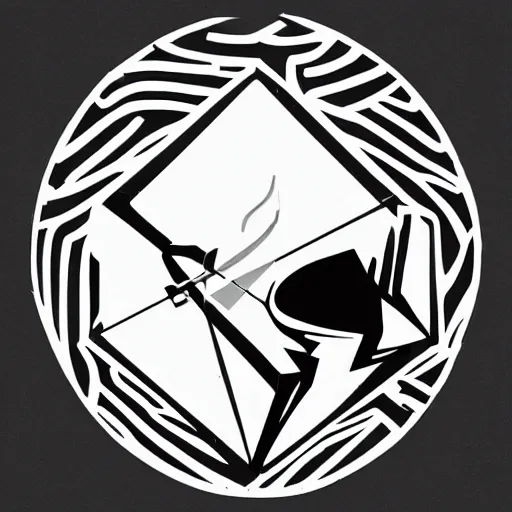 Image similar to concept art of png logo of a wandering mind, vector logo, sticker, black and white logo, ink drawing, minimalism, mspaint, by greg rutkowski, syd mead