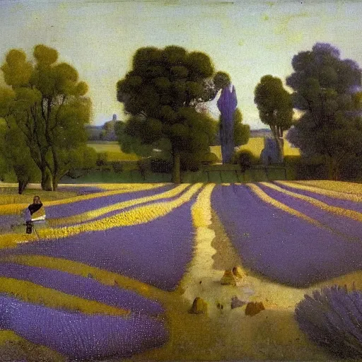 Image similar to field of lavender in france by johannes vermeer