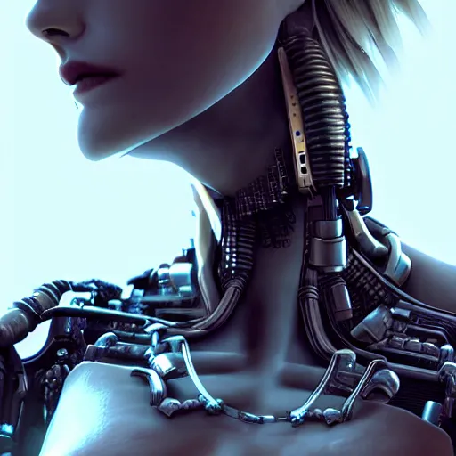 Prompt: Mechanical Cyberpunk Female Android, Upper-torso, intricate, elegant, super highly detailed, professional digital painting, artstation, concept art, smooth, sharp focus, no blur, no dof, extreme illustration, Unreal Engine 5, Photorealism, HD quality, 8k resolution, cinema 4d, 3D, beautiful, cinematic, art by artgerm and greg rutkowski and alphonse mucha and loish and WLOP