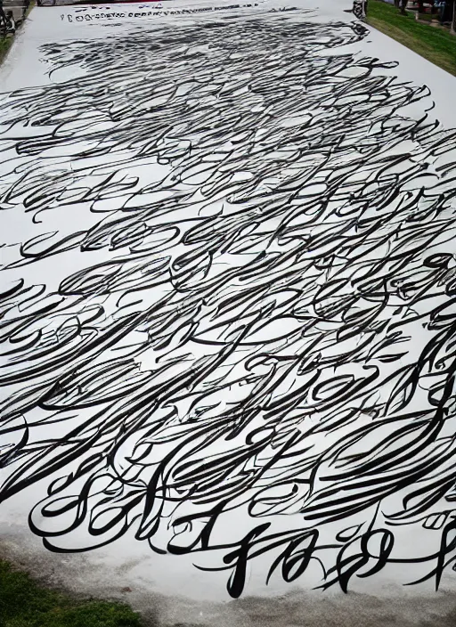 Prompt: the biggest calligraphy in the World, art by Pokras Lampas,