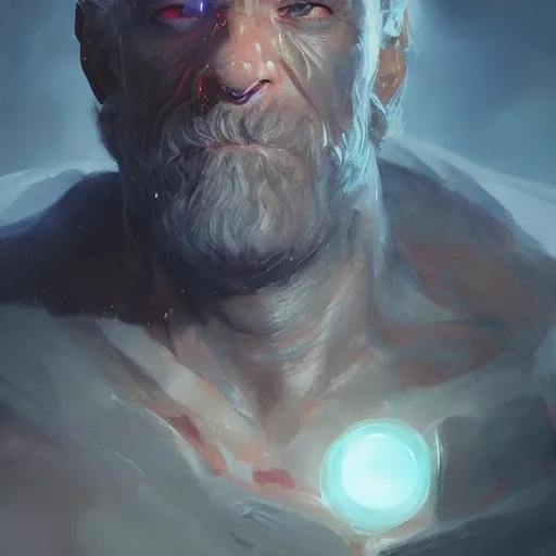 Image similar to portait of zeus de smyrne, glowing eyes, marvel comics, intricate, highly detailed, smooth, artstation, digital illustration by ruan jia and mandy jurgens and artgerm and wayne barlowe and greg rutkowski and zdislav beksinski