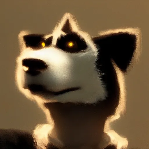 Image similar to a husky puppet wearing an oculus quest headset, by greg rutkowski, trending on artstation