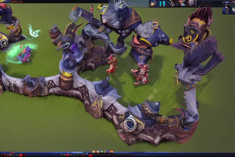 Prompt: online broadcast twitch dota 2 channel design, blender