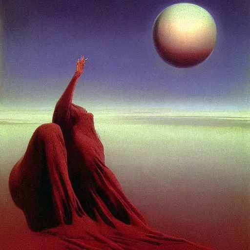 Image similar to russia, painted by zdzisław beksinski