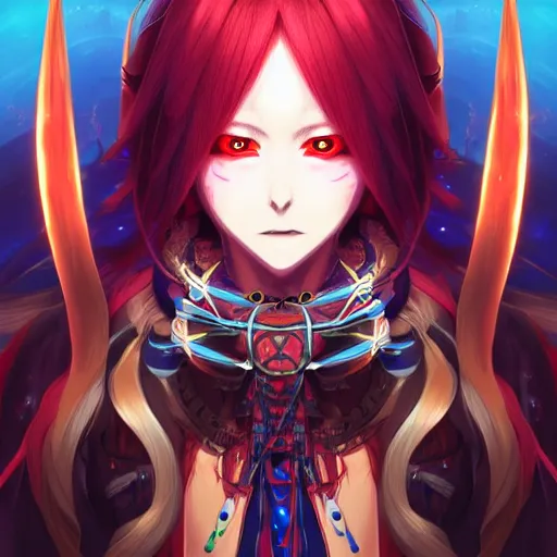 Image similar to anime portrait of the Singularity as a shaman yedi using dark force to eliminate trump as an anime antagonist by Stanley Artgerm Lau, WLOP, Rossdraws, James Jean, Andrei Riabovitchev, Marc Simonetti, and Sakimichan, trending on artstation