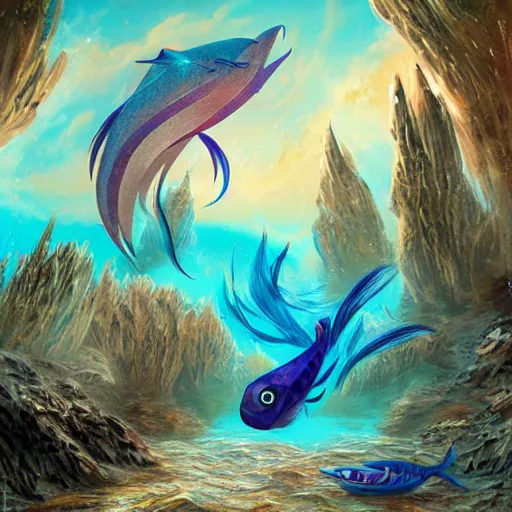 Image similar to the wind fish from koholint island, magical fantasy epic high resolution