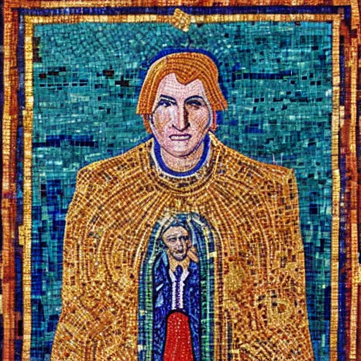 Prompt: donald trump as a byzantine emperor, byzantine mosaic, colorful, very realistic and intrinsicate