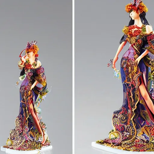 Image similar to a beautiful intricate exquisite plastic figurine model