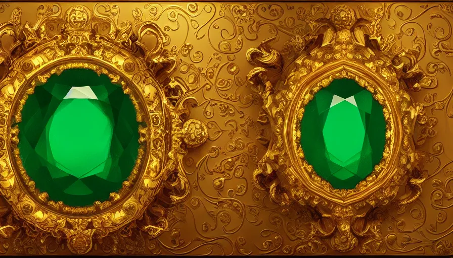 Prompt: highly detailed oil painting, front view, ornate, delicate, brilliant magical emerald choker, octane render, realistic, dramatic light,