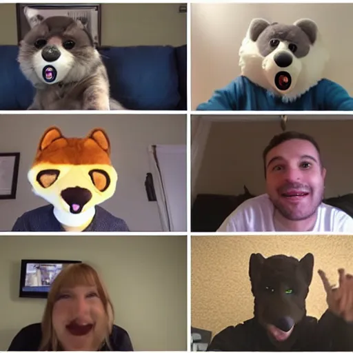 Image similar to furries in a zoom call